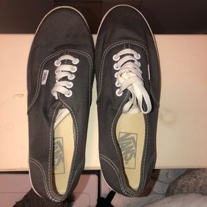 Grey Vans Authentic with White Laces